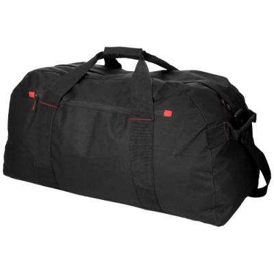 Picture of VANCOUVER EXTRA LARGE TRAVEL DUFFLE BAG 75L in Solid Black & Red.