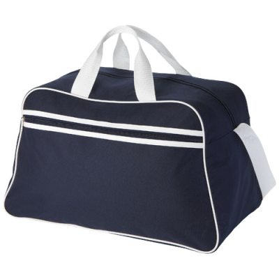Picture of SAN JOSE 2-STRIPE SPORTS DUFFLE BAG 30L in Navy & White