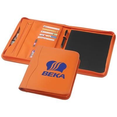 Picture of EBONY A4 ZIPPERED PORTFOLIO in Orange