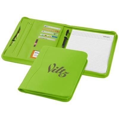 Picture of EBONY A4 ZIPPERED PORTFOLIO in Apple Green