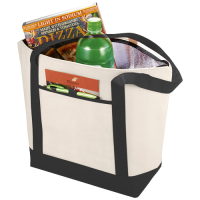 Picture of LIGHTHOUSE NON-WOVEN COOLER TOTE 21L in Natural & Solid Black.