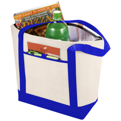 Picture of LIGHTHOUSE NON-WOVEN COOLER TOTE 21L in Natural & Royal Blue.