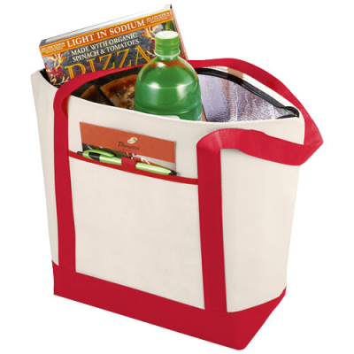 Picture of LIGHTHOUSE NON-WOVEN COOLER TOTE 21L in Natural & Red.