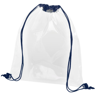 Picture of LANCASTER CLEAR TRANSPARENT DRAWSTRING BAG 5L in Navy & Clear Transparent Clear Transparent.