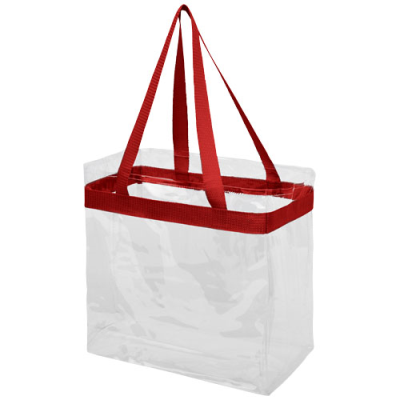 Picture of HAMPTON CLEAR TRANSPARENT TOTE BAG 13L in Red & Clear Transparent Clear Transparent.