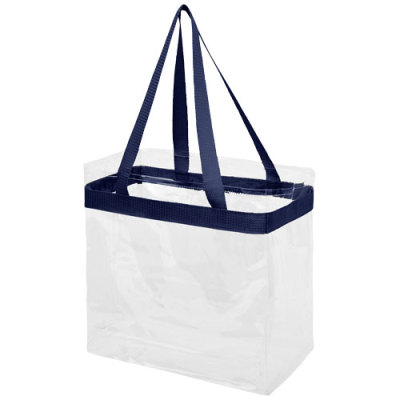 Picture of HAMPTON CLEAR TRANSPARENT TOTE BAG in Navy & Transparent Clear Transparent