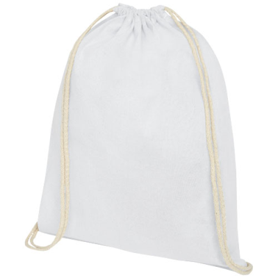 Picture of OREGON 100 G & M² COTTON DRAWSTRING BACKPACK RUCKSACK 5L in White.