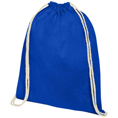 Picture of OREGON 100 G & M² COTTON DRAWSTRING BAG 5L in Royal Blue.