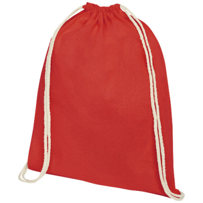 Picture of OREGON 100 G & M² COTTON DRAWSTRING BACKPACK RUCKSACK 5L in Red.