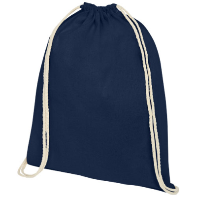 Picture of OREGON 100 G & M² COTTON DRAWSTRING BAG 5L in Navy