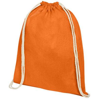 Picture of OREGON 100 G & M² COTTON DRAWSTRING BAG 5L in Orange.