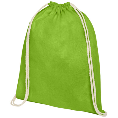 Picture of OREGON 100 G-M² COTTON DRAWSTRING BACKPACK RUCKSACK in Lime