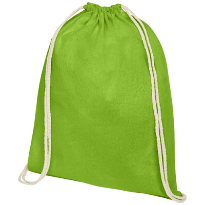 Picture of OREGON 100 G & M² COTTON DRAWSTRING BACKPACK RUCKSACK 5L in Lime.