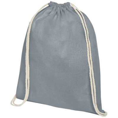 Picture of OREGON 100 G & M² COTTON DRAWSTRING BACKPACK RUCKSACK 5L in Grey.