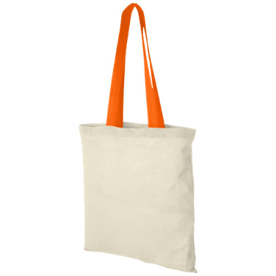 Picture of NEVADA 100 G & M² COTTON TOTE BAG COLOUR HANDLES 7L in Natural & Orange