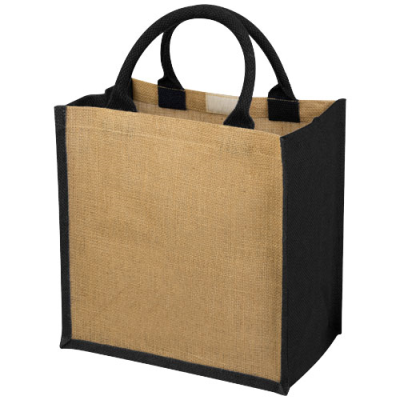 Picture of CHENNAI JUTE TOTE BAG 16L in Natural & Solid Black