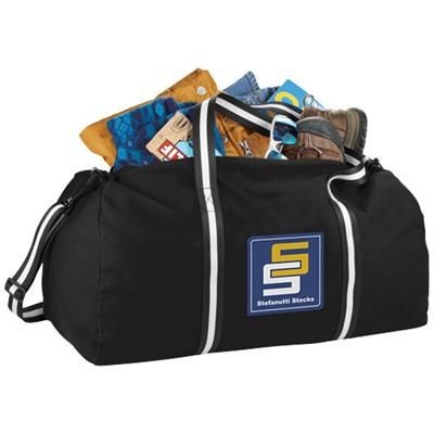 Picture of WEEKENDER COTTON TRAVEL DUFFLE BAG in Black Solid