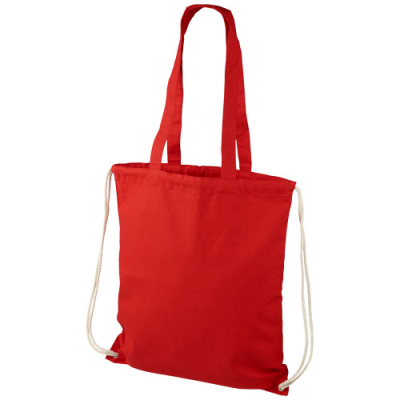 Picture of ELIZA 240 G & M² COTTON DRAWSTRING BACKPACK RUCKSACK 6L in Red.