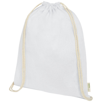 Picture of ORISSA 100 G & M² GOTS ORGANIC COTTON DRAWSTRING BACKPACK RUCKSACK 5L in White.