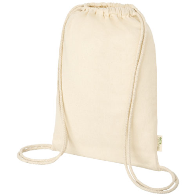 Picture of ORISSA 100 G & M² GOTS ORGANIC COTTON DRAWSTRING BACKPACK RUCKSACK 5L in Natural.