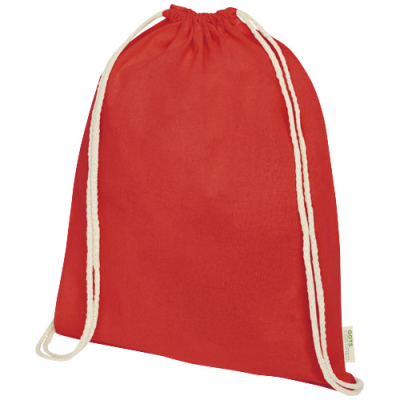 Picture of ORISSA 100 G & M² GOTS ORGANIC COTTON DRAWSTRING BACKPACK RUCKSACK 5L in Red
