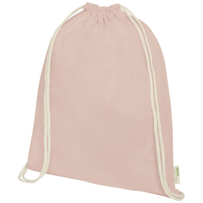 Picture of ORISSA 100 G & M² GOTS ORGANIC COTTON DRAWSTRING BACKPACK RUCKSACK 5L in Pale Blush Pink.