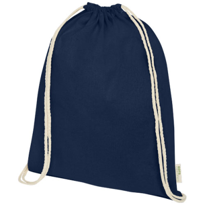 Picture of ORISSA 100 G & M² GOTS ORGANIC COTTON DRAWSTRING BACKPACK RUCKSACK 5L in Navy