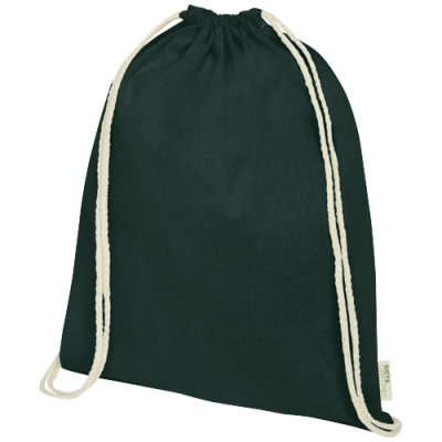 Picture of ORISSA 100 G & M² GOTS ORGANIC COTTON DRAWSTRING BACKPACK RUCKSACK 5L in Dark Green.