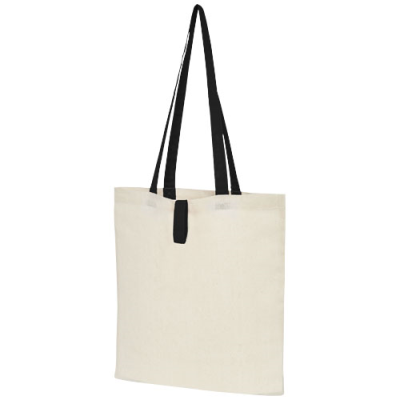 Picture of NEVADA 100 G & M² COTTON FOLDING TOTE BAG 7L in Natural & Solid Black.