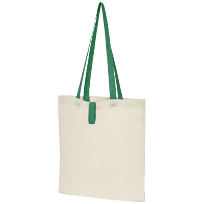 Picture of NEVADA 100 G & M² COTTON FOLDING TOTE BAG 7L in Natural & Green.