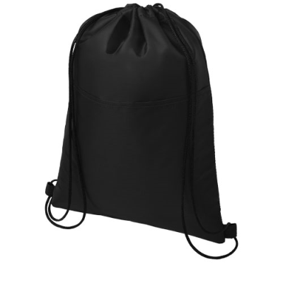 Picture of ORIOLE 12-CAN DRAWSTRING COOL BAG 5L in Solid Black.