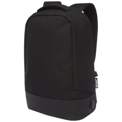 Picture of COVER GRS RPET ANTI-THEFT BACKPACK RUCKSACK 18L in Solid Black.