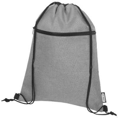 Picture of ROSS RPET DRAWSTRING BACKPACK RUCKSACK 5L in Heather Medium Grey.