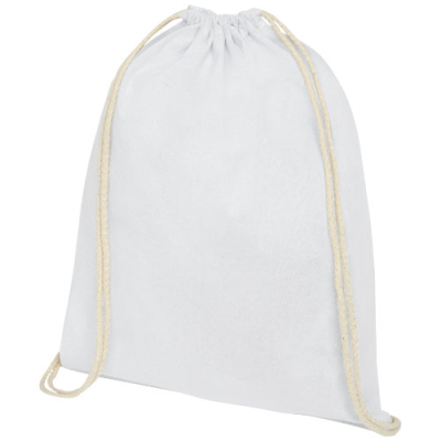 Picture of OREGON 140 G & M² COTTON DRAWSTRING BACKPACK RUCKSACK 5L in White.