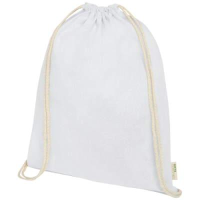 Picture of ORISSA 140 G & M² GOTS ORGANIC COTTON DRAWSTRING BAG 5L in White.