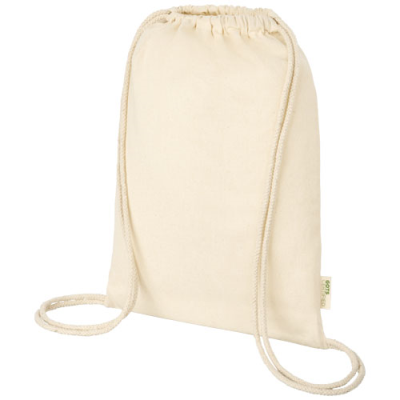 Picture of ORISSA 140 G & M² GOTS ORGANIC COTTON DRAWSTRING BACKPACK RUCKSACK 5L in Natural.