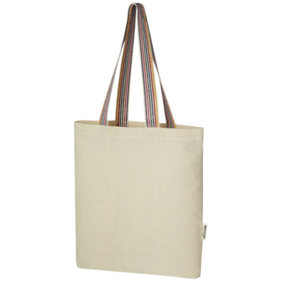 Picture of RAINBOW 180 G & M² RECYCLED COTTON TOTE BAG 5L in Natural.