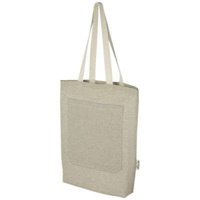 Picture of PHEEBS 150 G & M² RECYCLED COTTON TOTE BAG with Front Pocket 9L in Heather Natural