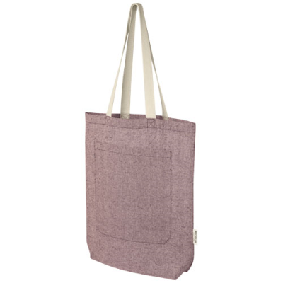 Picture of PHEEBS 150 G & M² RECYCLED COTTON TOTE BAG with Front Pocket 9L in Heather Maroon