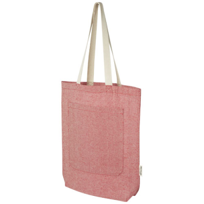 Picture of PHEEBS 150 G & M² RECYCLED COTTON TOTE BAG with Front Pocket 9L in Heather Red