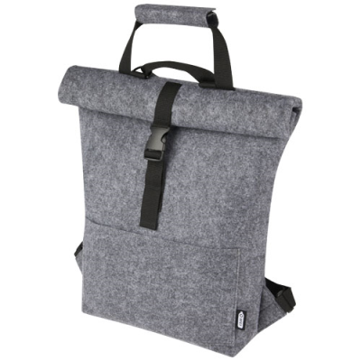 Picture of FELTA GRS RECYCLED FELT ROLL-TOP BICYCLE BAG 13L in Medium Grey.