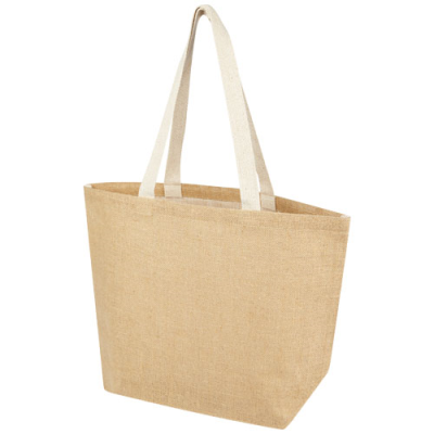 Picture of JUTA 300 G & M² JUTE TOTE BAG 12L in Natural & White.