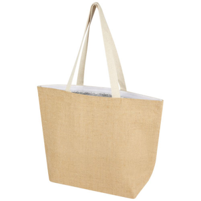 Picture of JUTA 300 G & M² JUTE COOLER TOTE BAG 12L in Natural & White