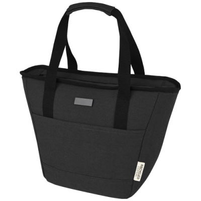 Picture of JOEY 9-CAN GRS RECYCLED CANVAS LUNCH COOL BAG 6L in Solid Black