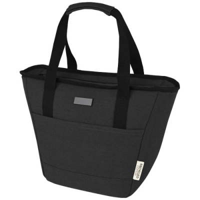 Picture of JOEY 9-CAN GRS RECYCLED CANVAS LUNCH COOL BAG 6L in Solid Black.