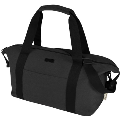 Picture of JOEY GRS RECYCLED CANVAS SPORTS DUFFLE BAG 25L in Solid Black.