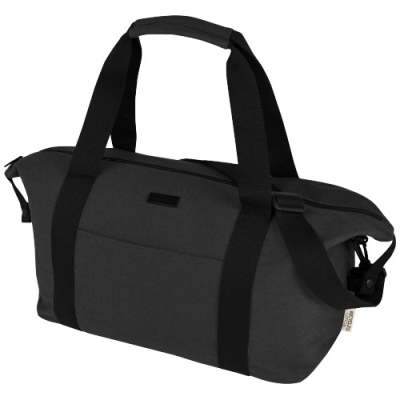 Picture of JOEY GRS RECYCLED CANVAS SPORTS DUFFLE BAG 25L in Solid Black