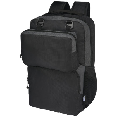 Picture of TRAILHEAD 15 INCH GRS RECYCLED LIGHTWEIGHT LAPTOP BACKPACK RUCKSACK 14L in Solid Black & Grey.