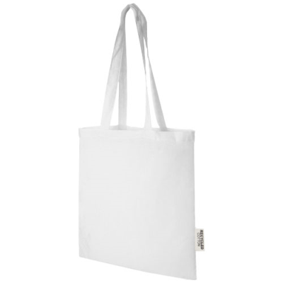 Picture of MADRAS 140 G & M2 GRS RECYCLED COTTON TOTE BAG 7L in White.
