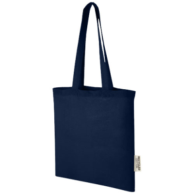 Picture of MADRAS 140 G & M2 GRS RECYCLED COTTON TOTE BAG 7L in Navy.